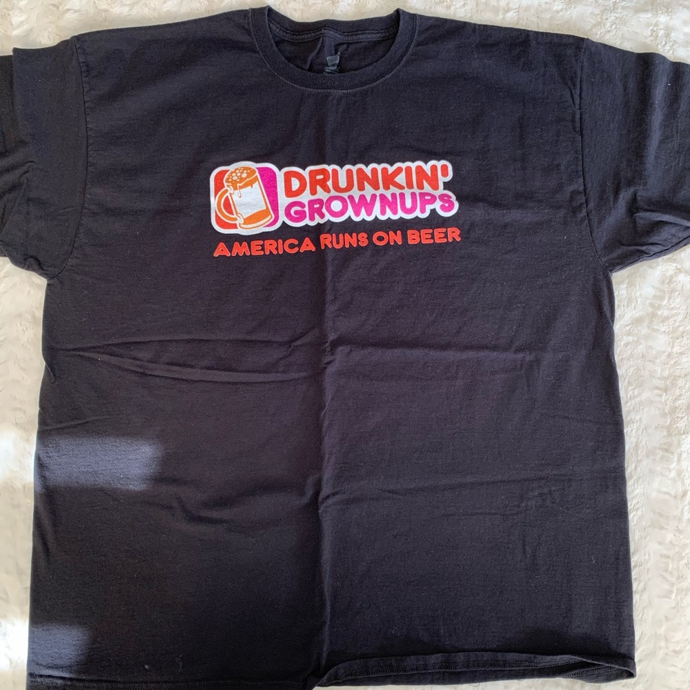 Dunkin - adults run on Beer T-shirt